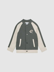 Reiss Coats &amp; Jackets | Giles Long Sleeve Interlock Bomber Jacket Light Khaki/ecru - Children