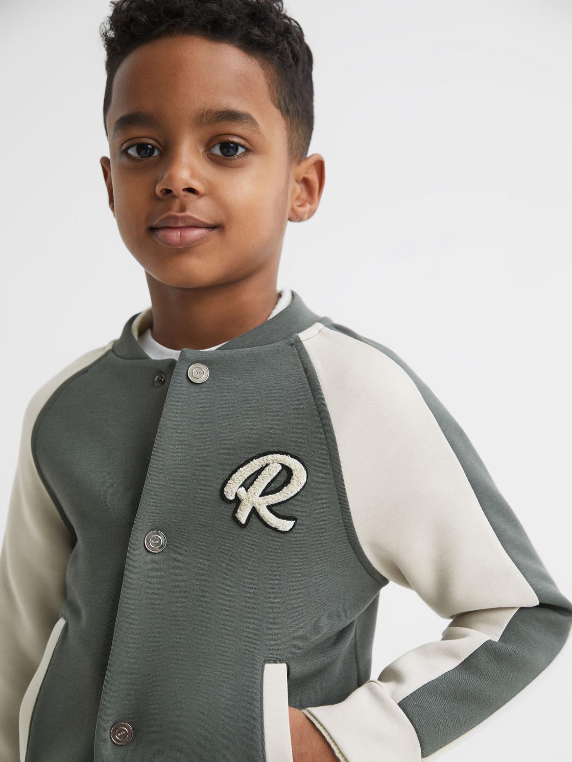 Reiss Coats &amp; Jackets | Giles Long Sleeve Interlock Bomber Jacket Light Khaki/ecru - Children