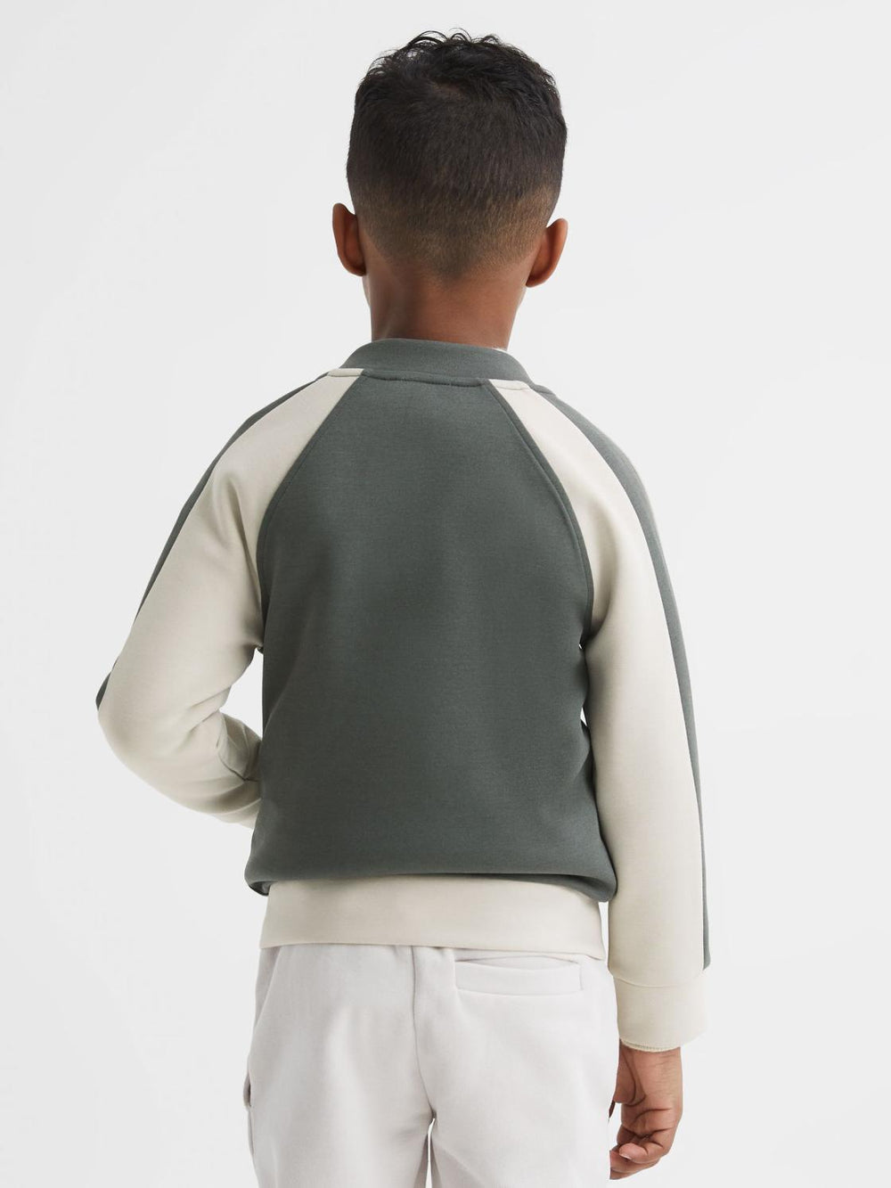 Reiss Coats &amp; Jackets | Giles Long Sleeve Interlock Bomber Jacket Light Khaki/ecru - Children