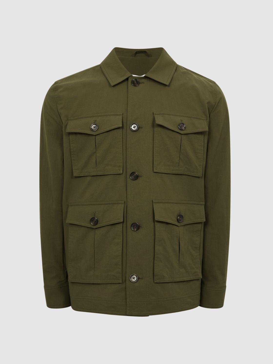 Reiss Coats &amp; Jackets | Hawke Four Pocket Field Jacket Khaki - Men