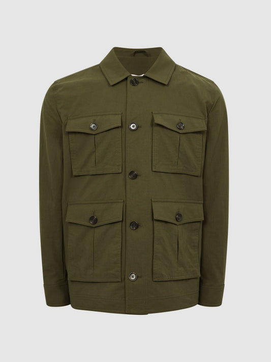 Reiss Coats &amp; Jackets | Hawke Four Pocket Field Jacket Khaki - Men