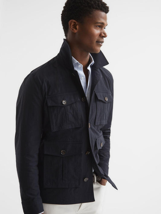 Reiss Coats &amp; Jackets | Hawke Four Pocket Field Jacket Navy - Men