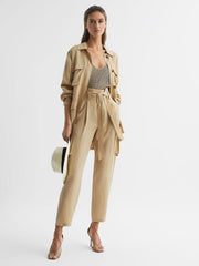 Reiss Coats &amp; Jackets | Joanie Relaxed Fit Utility Jacket Neutral - Women