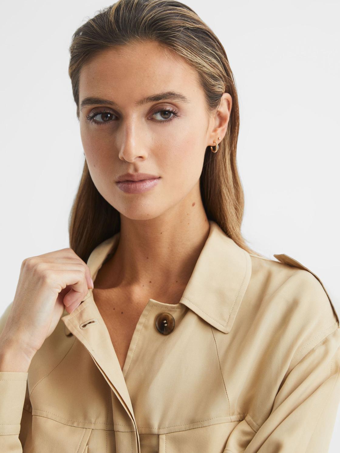 Reiss Coats &amp; Jackets | Joanie Relaxed Fit Utility Jacket Neutral - Women