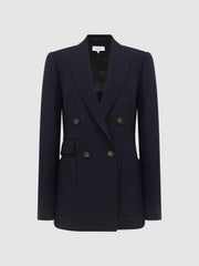 Reiss Coats &amp; Jackets | Larsson Double Breasted Twill Blazer Camel - Women