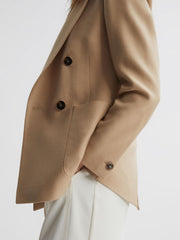 Reiss Coats &amp; Jackets | Larsson Double Breasted Twill Blazer Camel - Women