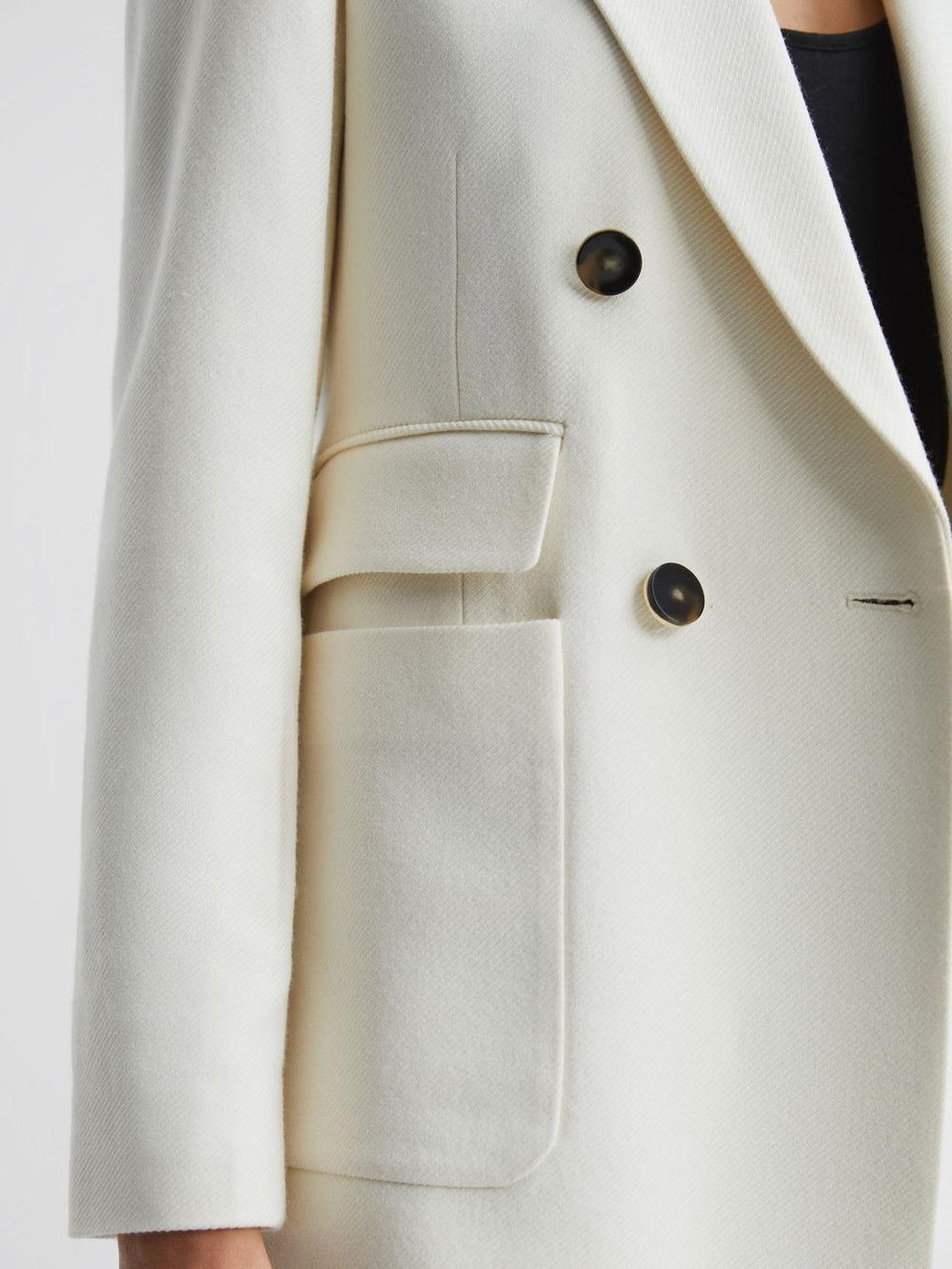 Reiss Coats &amp; Jackets | Larsson Double Breasted Twill Blazer White - Women
