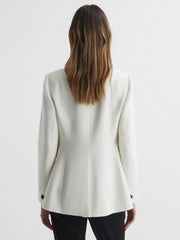 Reiss Coats &amp; Jackets | Larsson Double Breasted Twill Blazer White - Women
