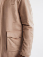 Reiss Coats &amp; Jackets | Mandarin Zip Through Cashmere Coat Cream - Men