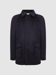 Reiss Coats &amp; Jackets | Mandarin Zip Through Cashmere Coat Navy - Men