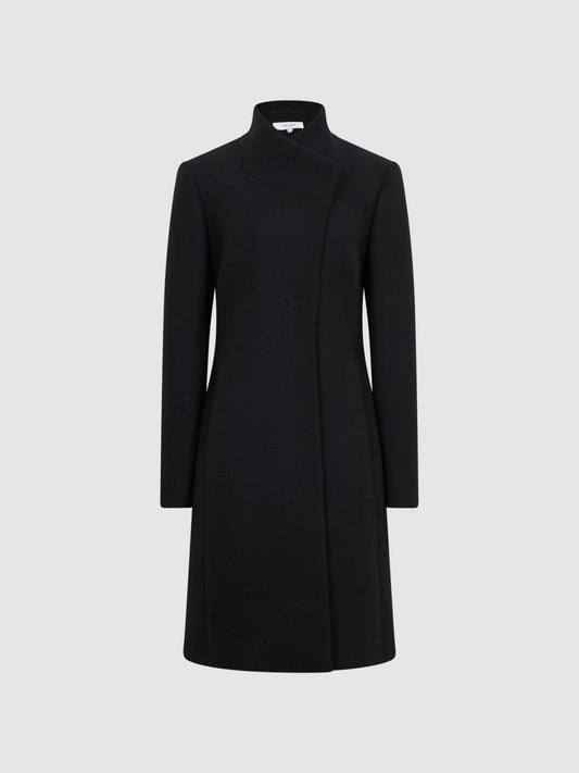 Reiss Coats &amp; Jackets | Mia Wool-Blend Mid Length Coat Black - Women