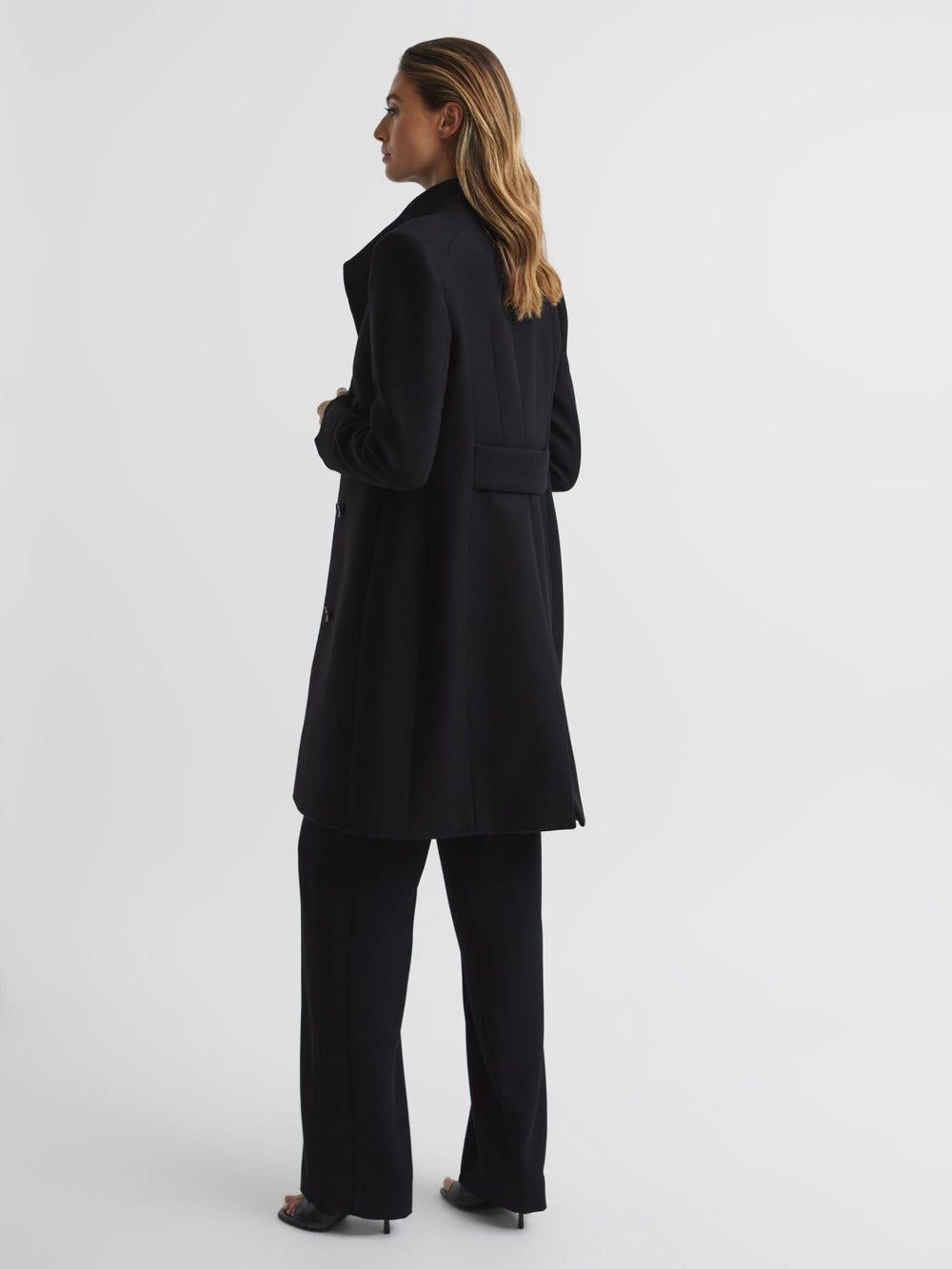 Reiss Coats &amp; Jackets | Mia Wool-Blend Mid Length Coat Black - Women