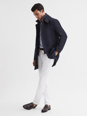 Reiss Coats &amp; Jackets | Perrin Mac With Removable Zip Neck Insert Navy - Men