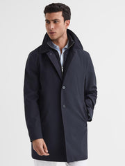 Reiss Coats &amp; Jackets | Perrin Mac With Removable Zip Neck Insert Navy - Men