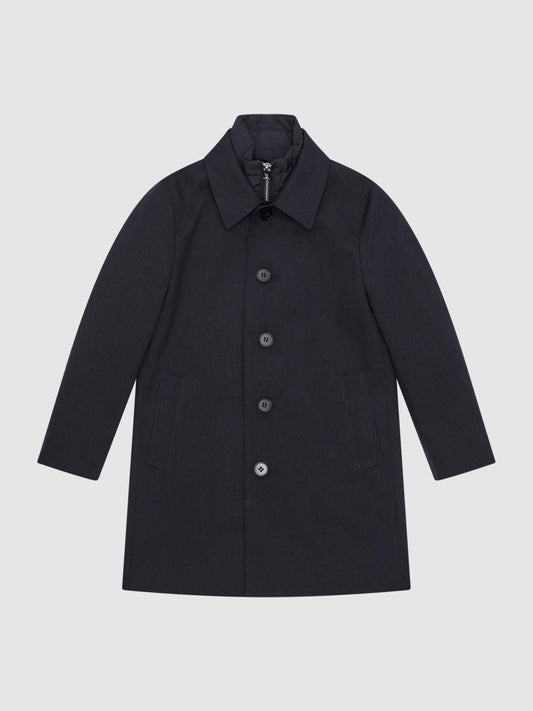 Reiss Coats &amp; Jackets | Perrin Mac With Zip Through Funnel Neck Insert Navy - Children