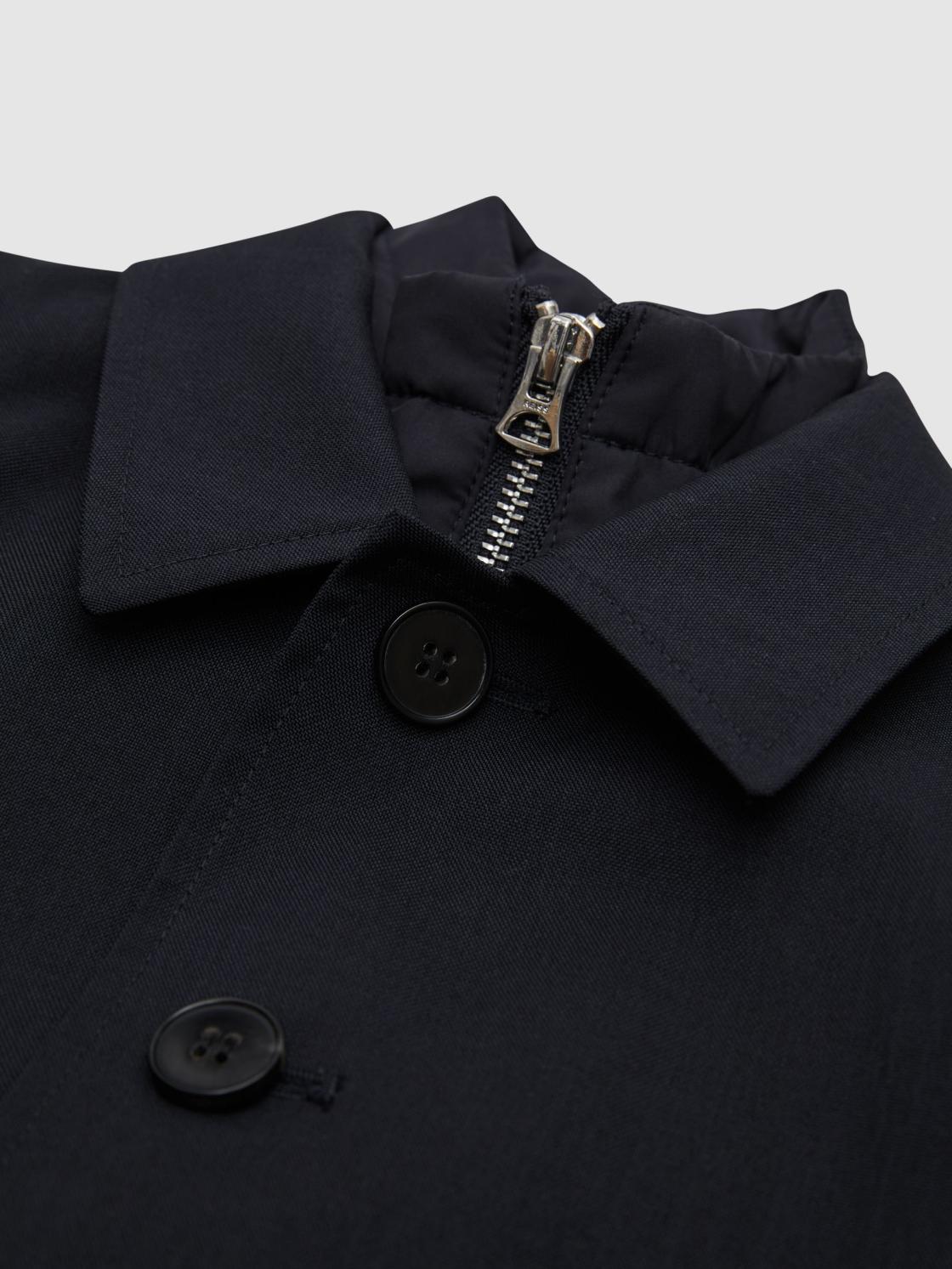 Reiss Coats &amp; Jackets | Perrin Mac With Zip Through Funnel Neck Insert Navy - Children