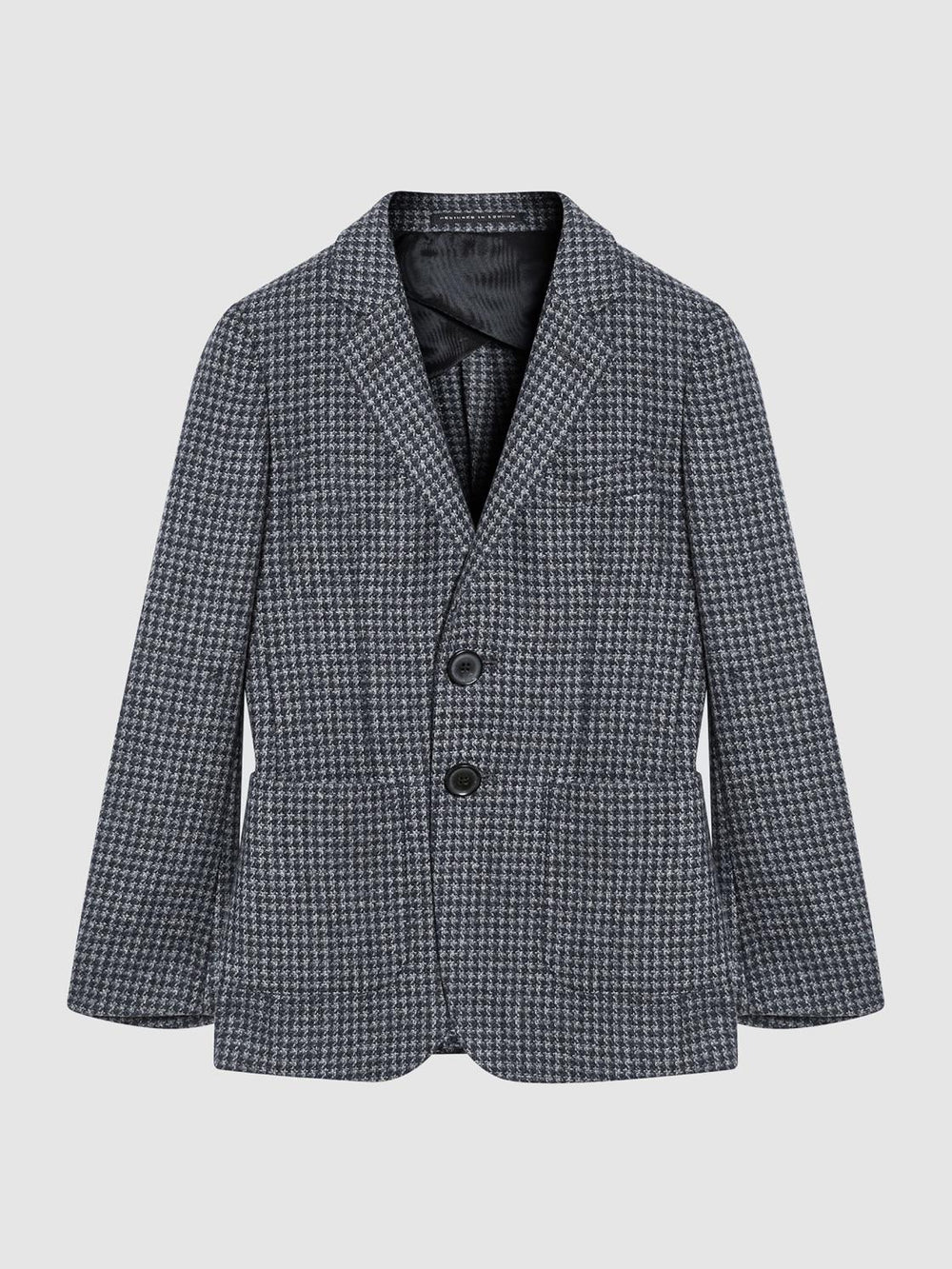 Reiss Coats &amp; Jackets | Progress Junior Puppytooth Single Breasted Blazer Navy/brown Puppytooth - Children