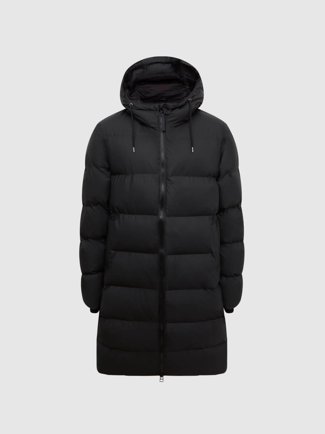 Reiss Coats &amp; Jackets | Rains Hooded Puffer Jacket Black - Women