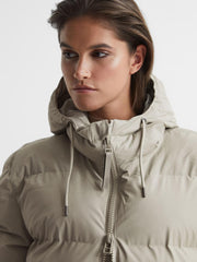 Reiss Coats &amp; Jackets | Rains Hooded Puffer Jacket Black - Women