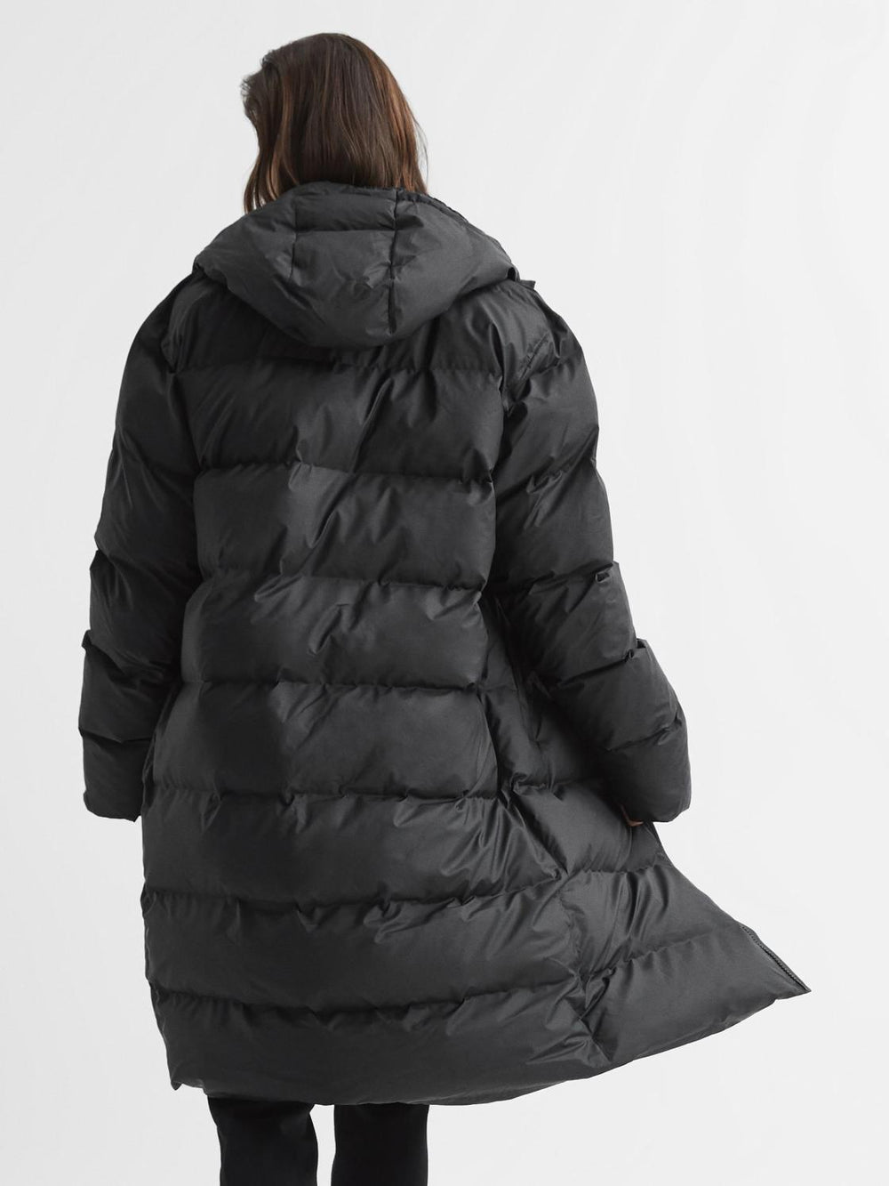 Reiss Coats &amp; Jackets | Rains Hooded Puffer Jacket Black - Women
