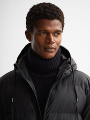 Reiss Coats &amp; Jackets | Rains Hooded Puffer Jacket Black - Women