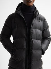 Reiss Coats &amp; Jackets | Rains Hooded Puffer Jacket Black - Women