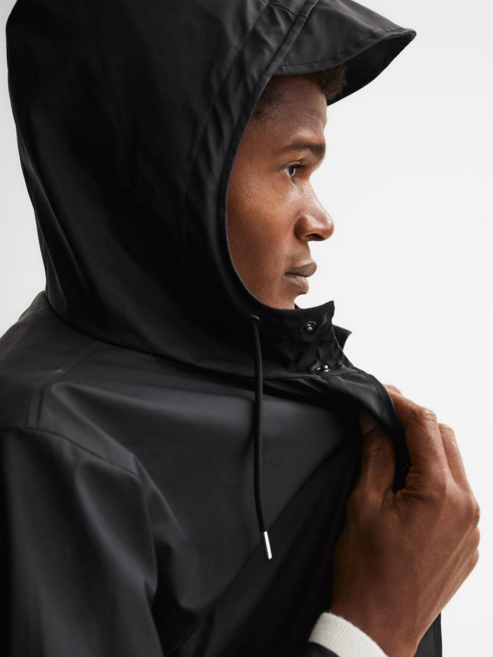Reiss Coats &amp; Jackets | Rains Hooded Raincoat Jacket Black - Men