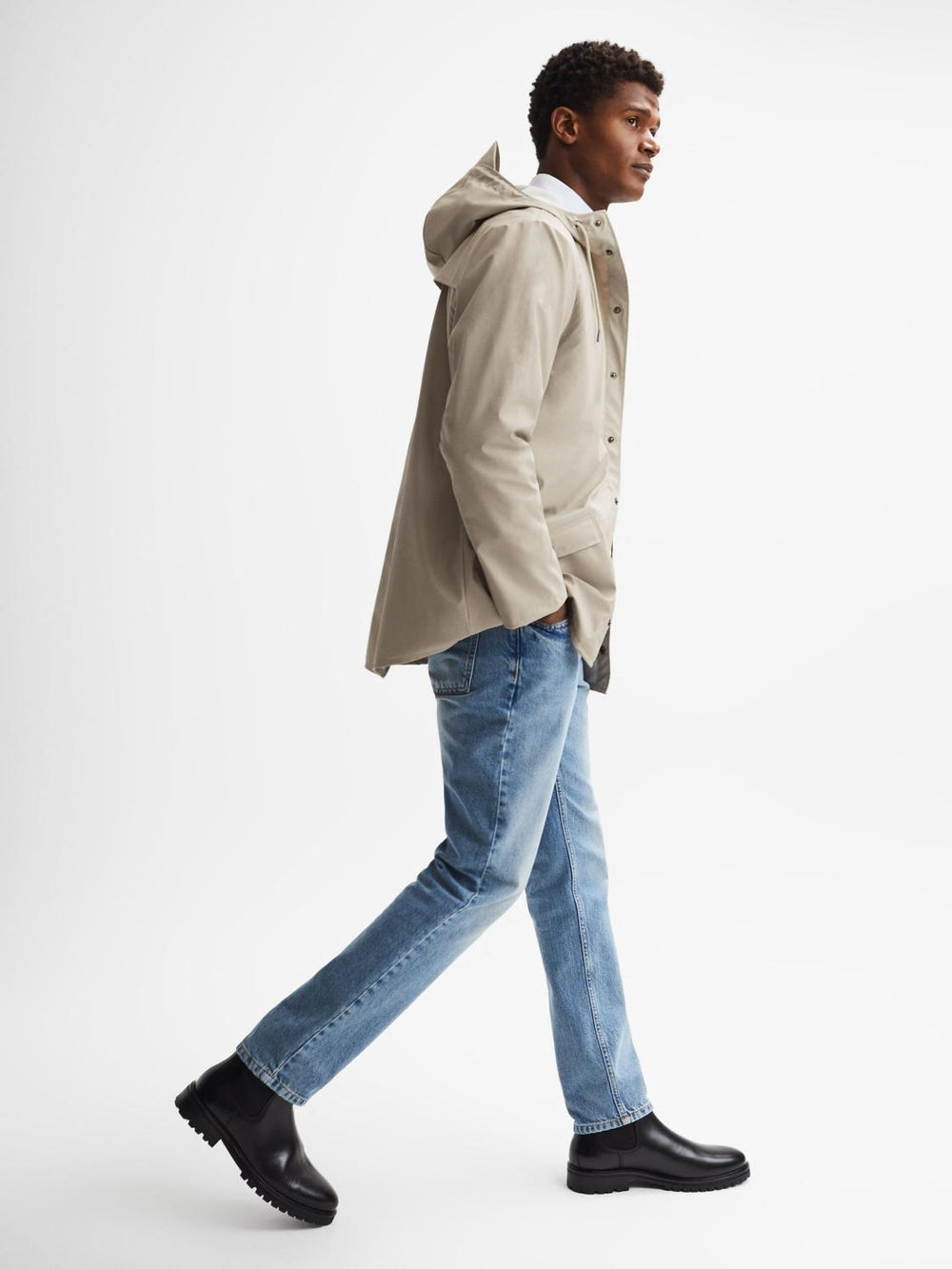 Reiss Coats &amp; Jackets | Rains Hooded Raincoat Jacket Black - Men