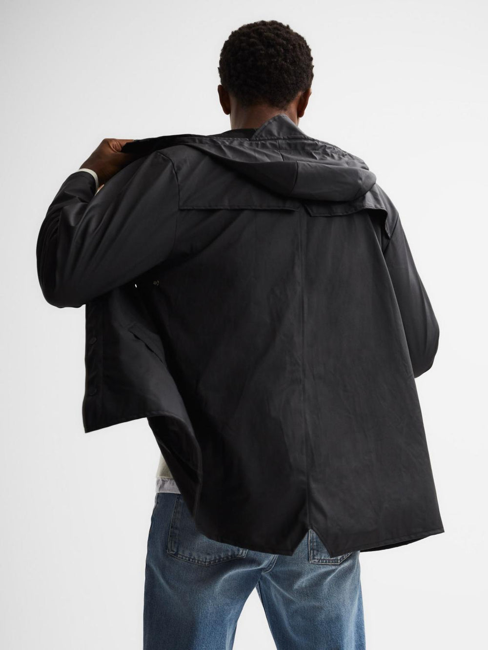 Reiss Coats &amp; Jackets | Rains Hooded Raincoat Jacket Black - Men