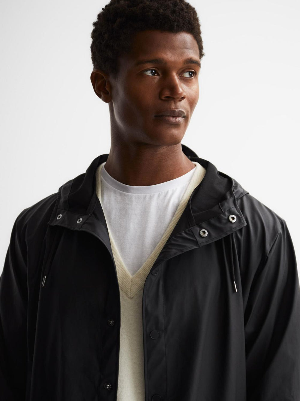 Reiss Coats &amp; Jackets | Rains Hooded Raincoat Jacket Black - Men