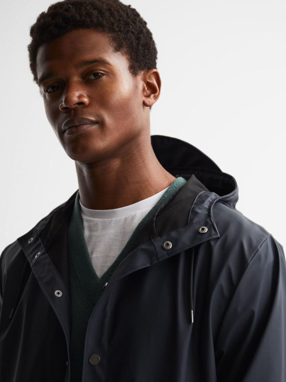 Reiss Coats &amp; Jackets | Rains Hooded Raincoat Jacket Black - Men