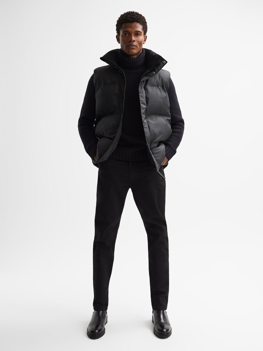Reiss Coats &amp; Jackets | Rains Rains Boxy Puffer Vest Black - Men