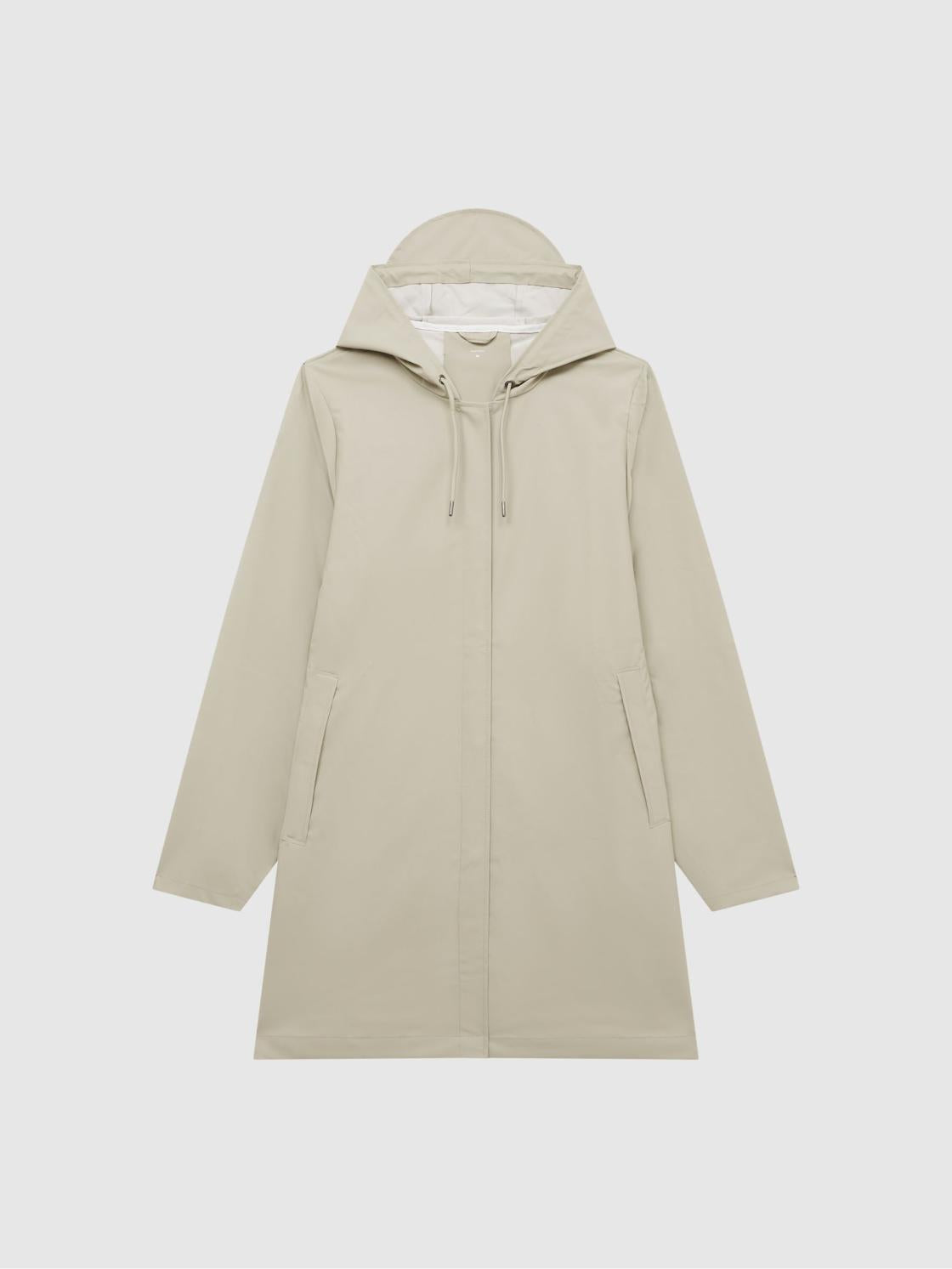Reiss Coats &amp; Jackets | Rains Rains Hooded A-line Jacket Black - Women
