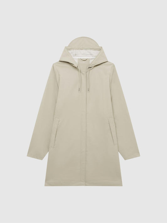 Reiss Coats &amp; Jackets | Rains Rains Hooded A-line Jacket Black - Women