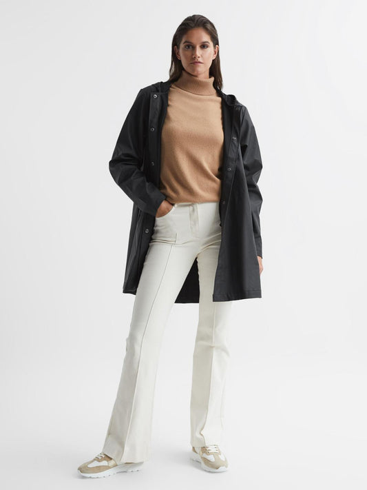 Reiss Coats &amp; Jackets | Rains Rains Hooded A-line Jacket Black - Women
