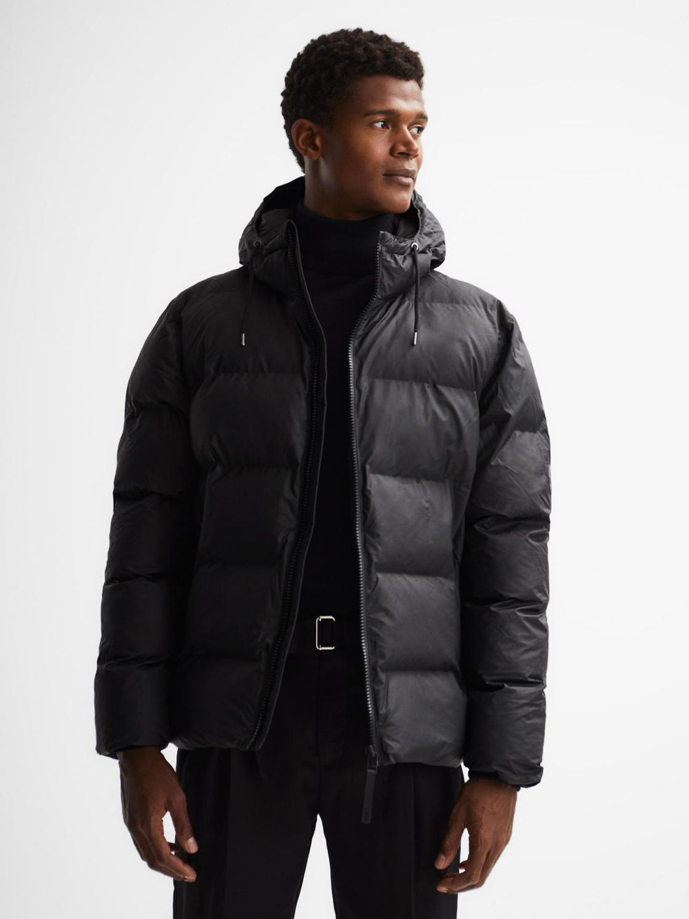 Reiss Coats &amp; Jackets | Rains Rains Hooded Puffer Jacket Black - Men