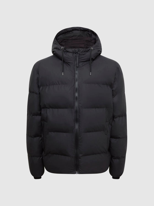 Reiss Coats &amp; Jackets | Rains Rains Hooded Puffer Jacket Black - Men