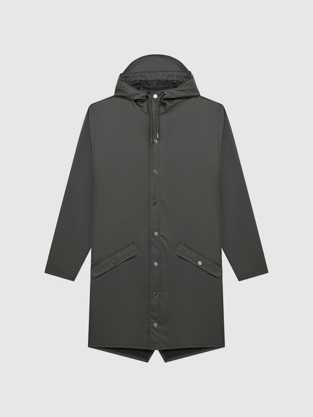 Reiss Coats &amp; Jackets | Rains Rains Longline Hooded Jacket Dark Green - Men