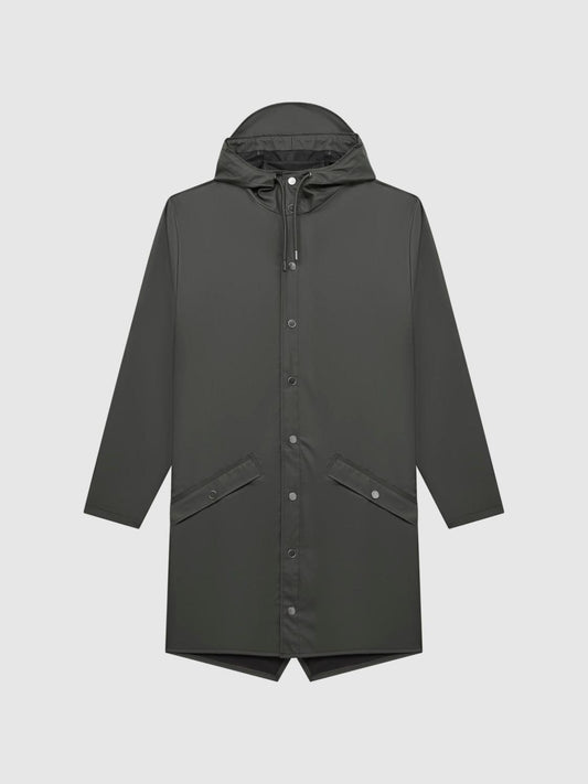 Reiss Coats &amp; Jackets | Rains Rains Longline Hooded Jacket Dark Green - Men
