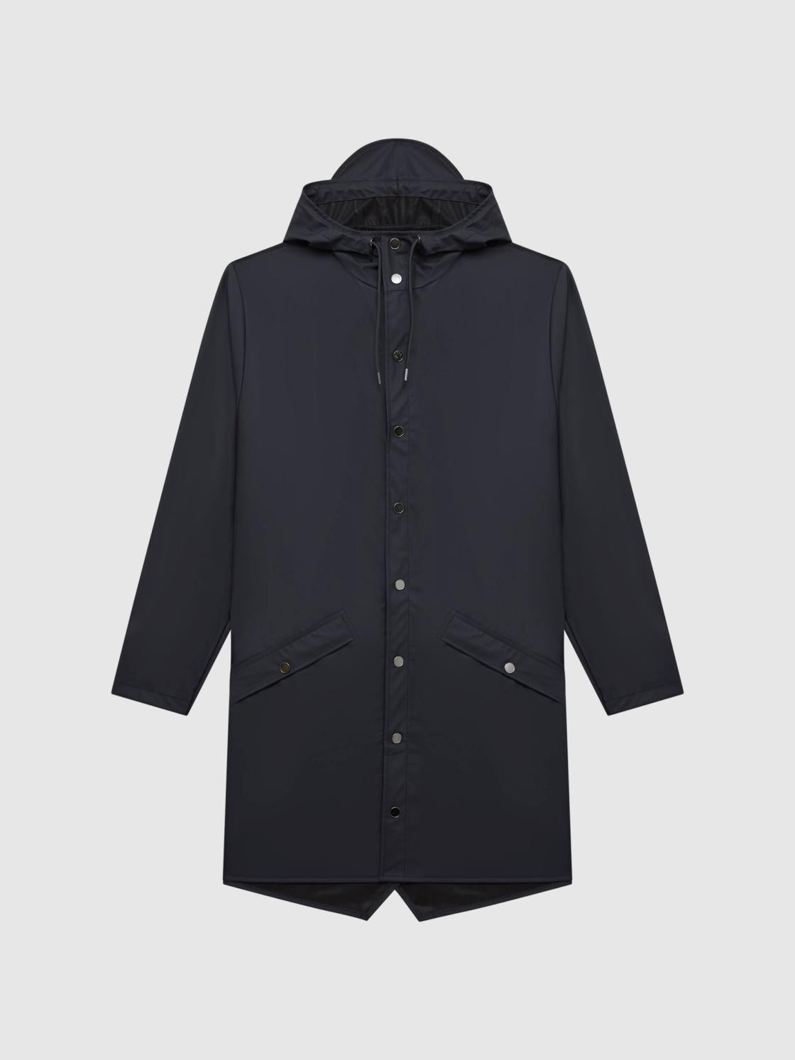 Reiss Coats &amp; Jackets | Rains Rains Longline Hooded Jacket Dark Green - Men