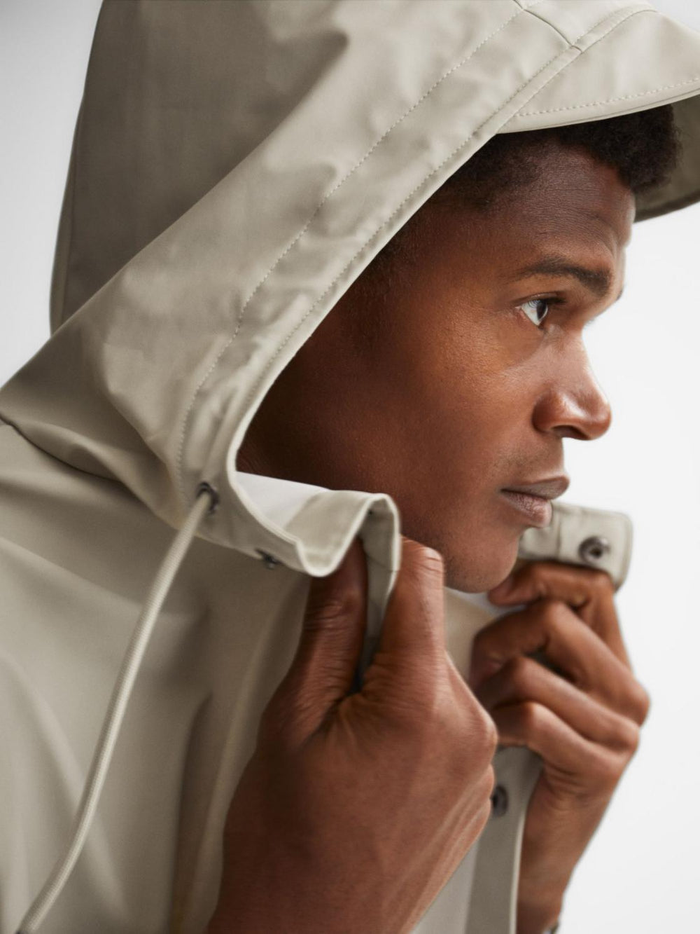 Reiss Coats &amp; Jackets | Rains Rains Longline Hooded Jacket Dark Green - Men