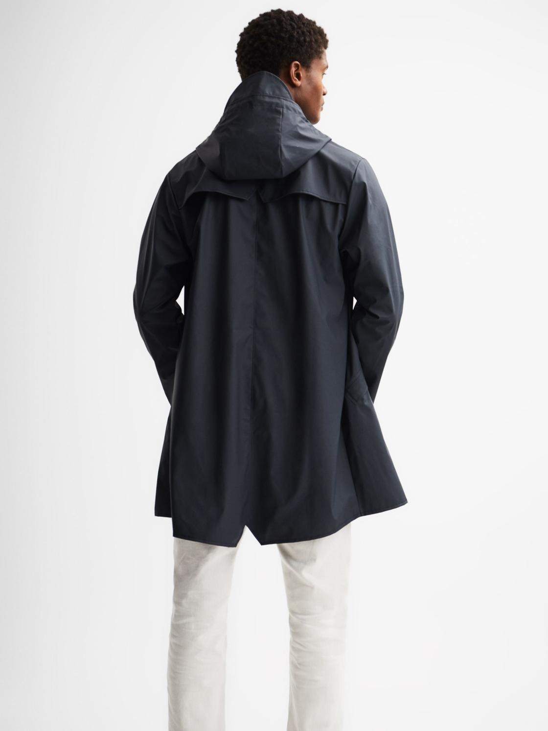 Reiss Coats &amp; Jackets | Rains Rains Longline Hooded Jacket Dark Green - Men