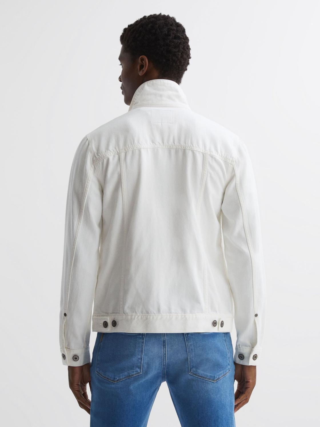 Reiss Coats &amp; Jackets | Scout Paige Denim Button Through Jacket Vintage Prism Glow - Men