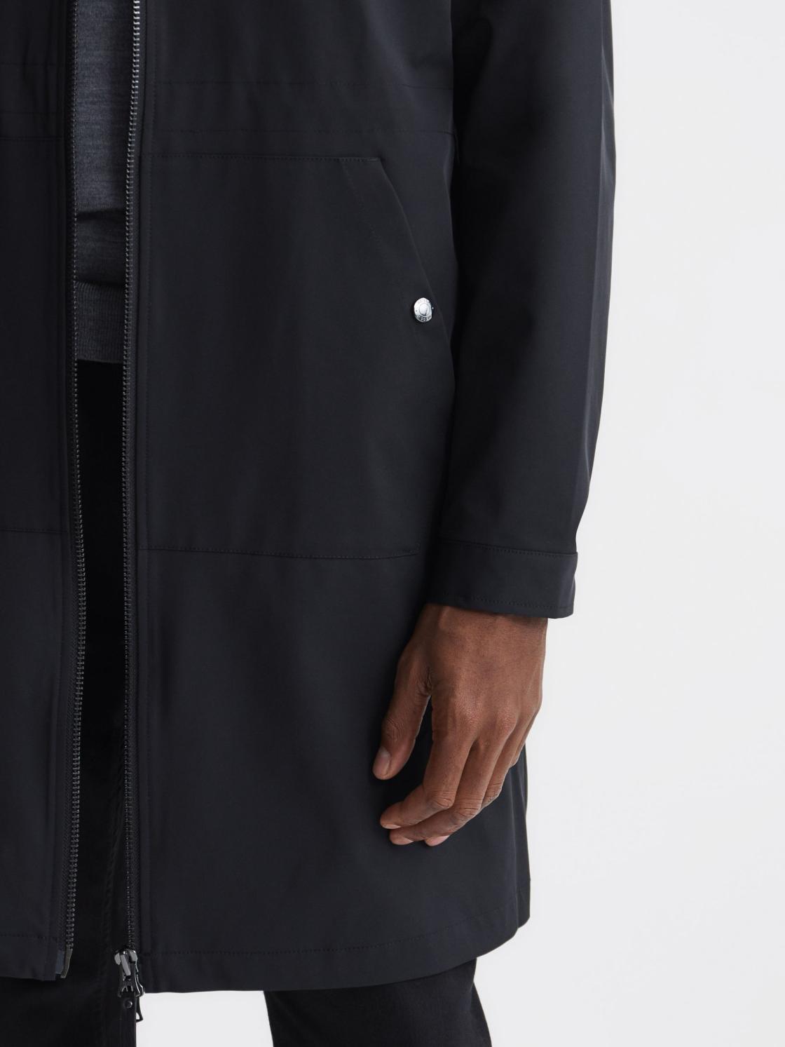 Reiss Coats &amp; Jackets | Sidahn Hooded Parker Black - Men