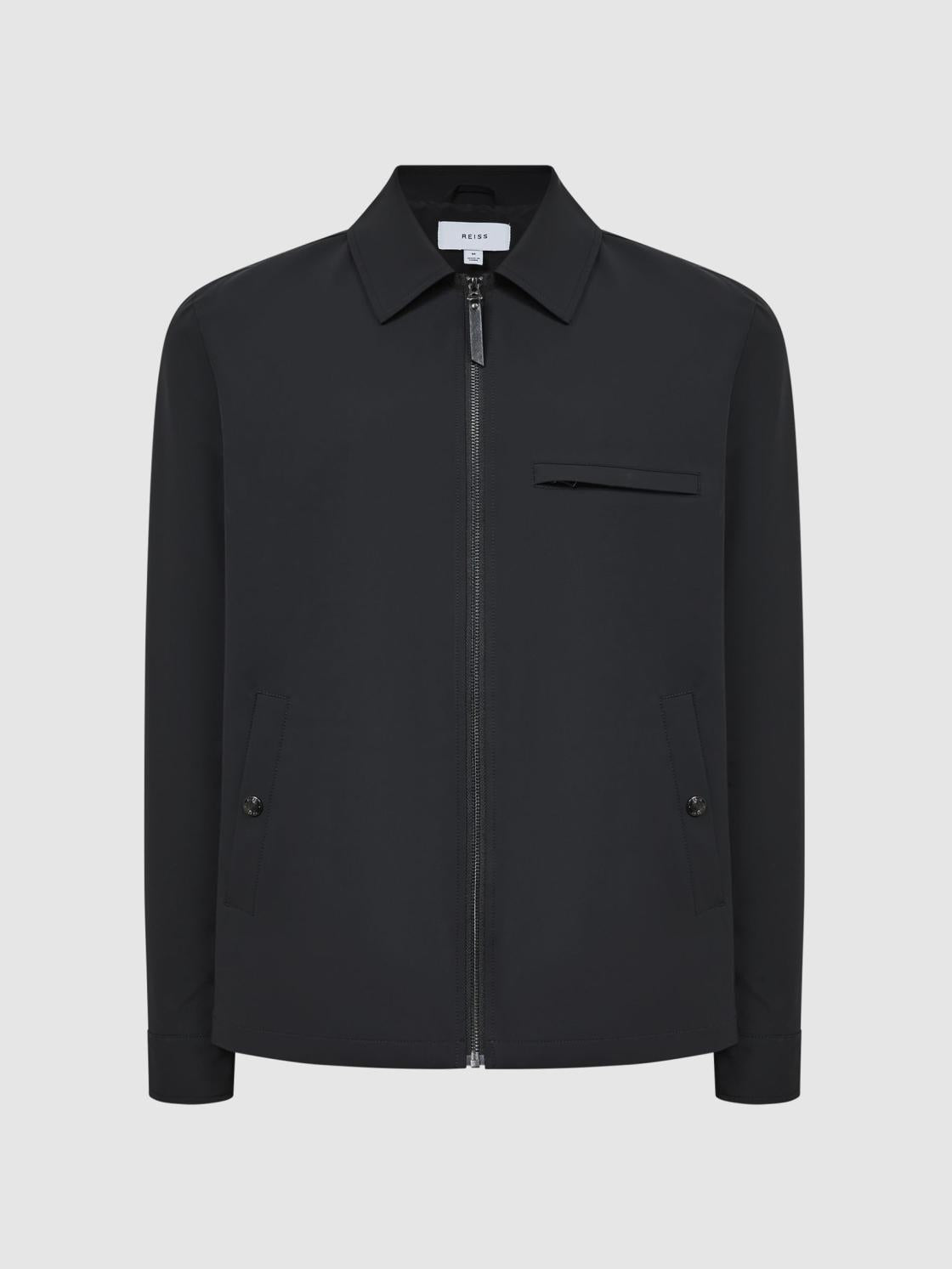 Reiss Coats &amp; Jackets | Tyrone Zip Through Harrington Jacket Black - Men