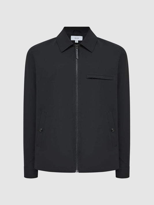 Reiss Coats &amp; Jackets | Tyrone Zip Through Harrington Jacket Black - Men