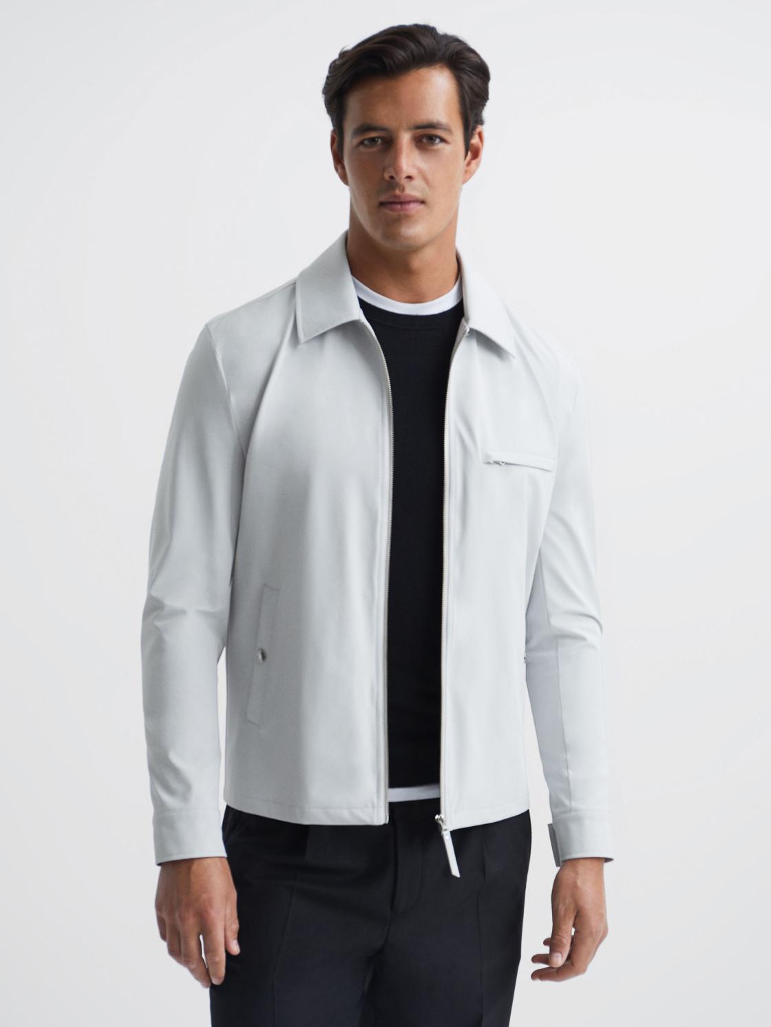 Reiss Coats &amp; Jackets | Tyrone Zip Through Harrington Jacket Black - Men