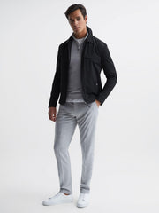 Reiss Coats &amp; Jackets | Tyrone Zip Through Harrington Jacket Black - Men