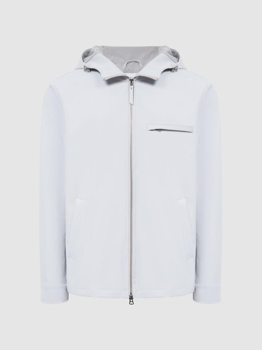 Reiss Coats &amp; Jackets | Zuroke Zip Through Hooded Blouson Jacket Black - Men