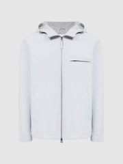 Reiss Coats &amp; Jackets | Zuroke Zip Through Hooded Blouson Jacket Black - Men